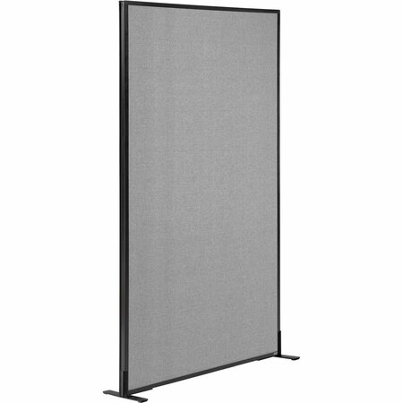 INTERION BY GLOBAL INDUSTRIAL Interion Freestanding Office Partition Panel, 36-1/4inW x 96inH, Gray 695788FGY
